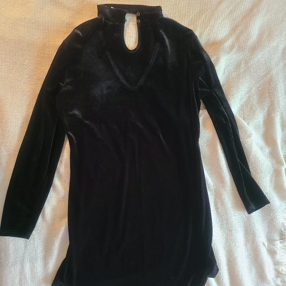 Black Velvet collared Dress - Picture 3 of 4